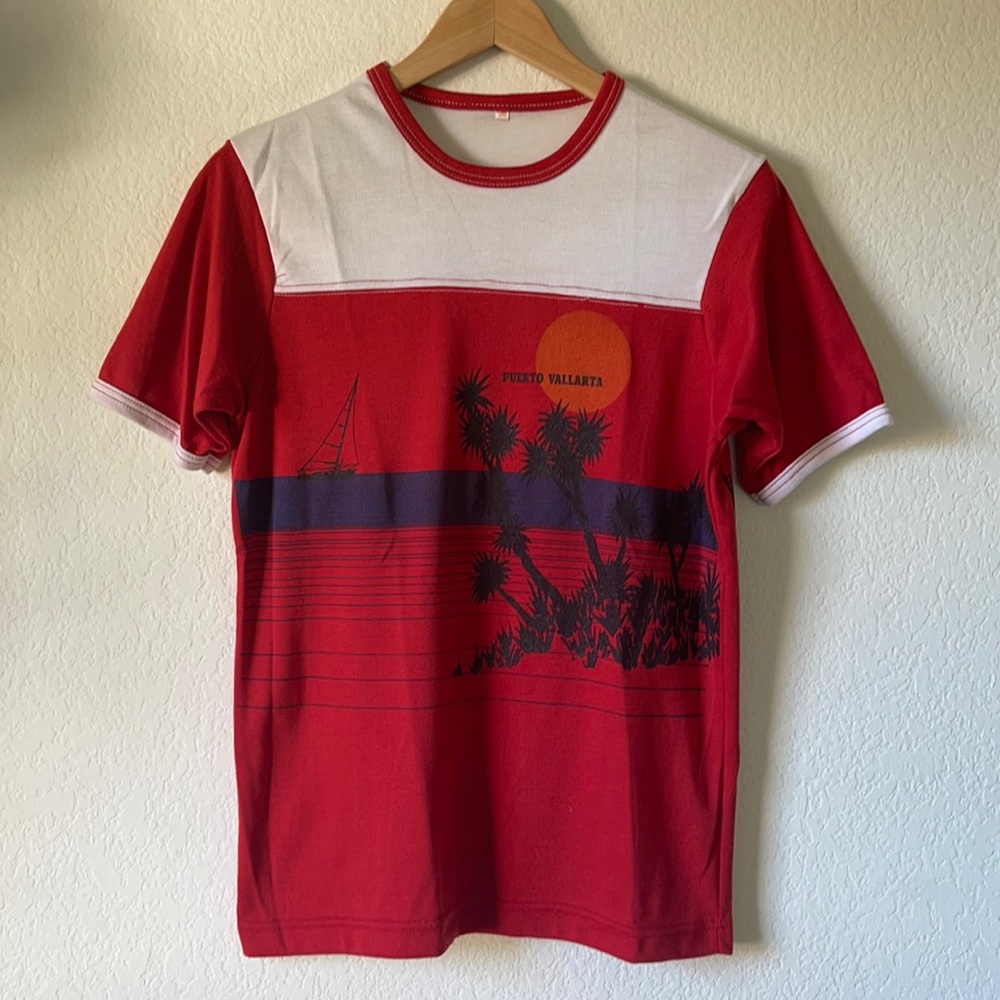 Vintage 70s ~ 80s Graphic Ringer Tee